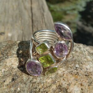 Gorgeous Amethyst and Peridot Ring